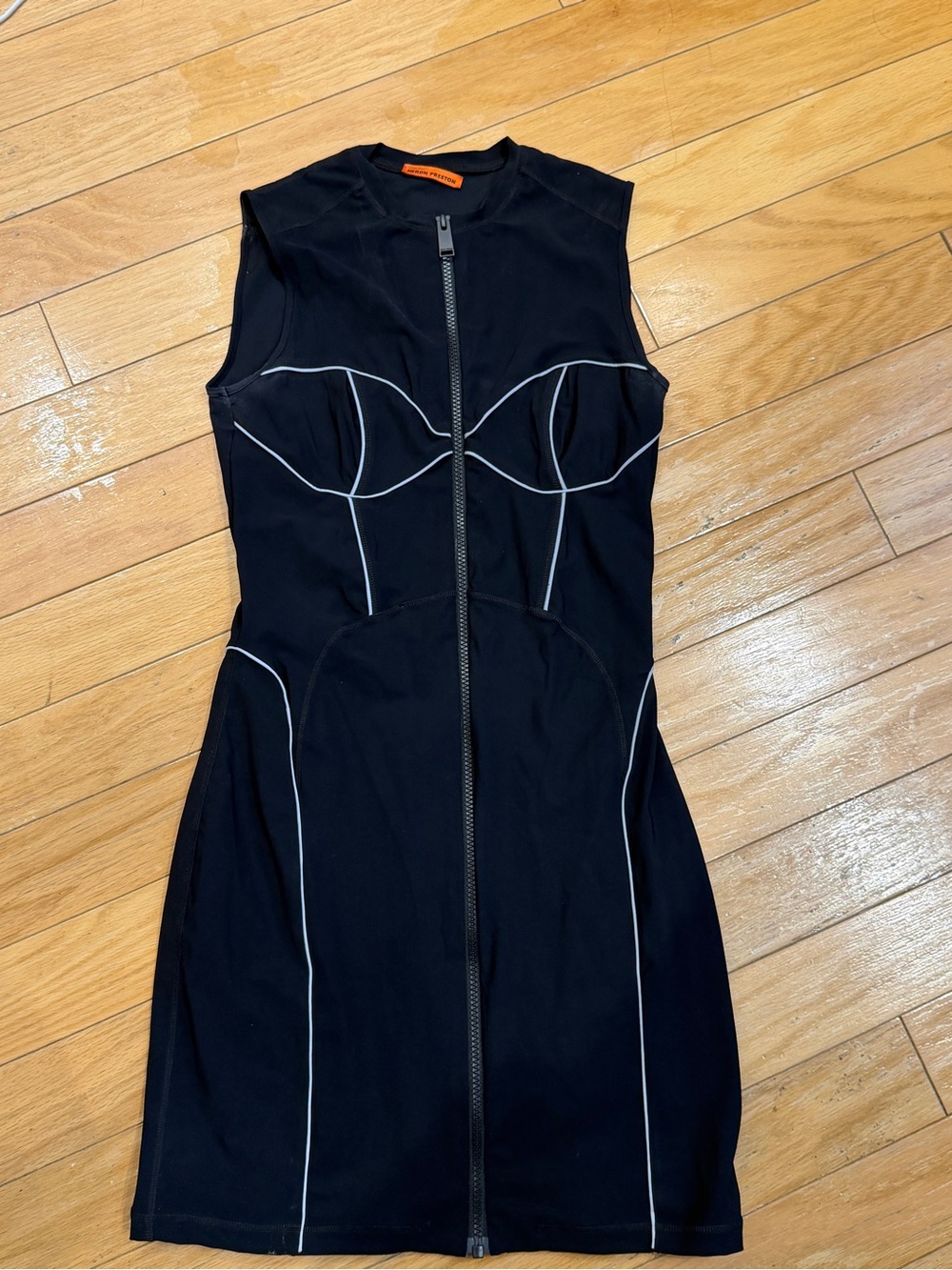 Heron Preston Black Sleeveless Zip-Front Dress Sz M - Picture 1 of 4